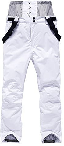 Skihose für Herren und Damen, Winter, Outdoor-Sport, warme Snowboardhose, Farbe, Skihose, Weiß, XL