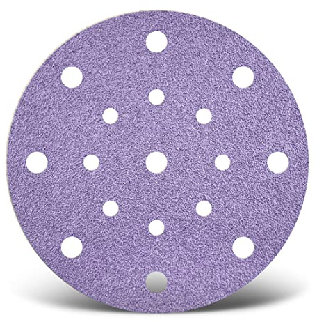 MENZER Purple HD Schleifscheiben 150 mm, 17-Loch (50 Stk.) K40 | f. Exzenterschleifer, Keramik-Mix, Klettbefestigung