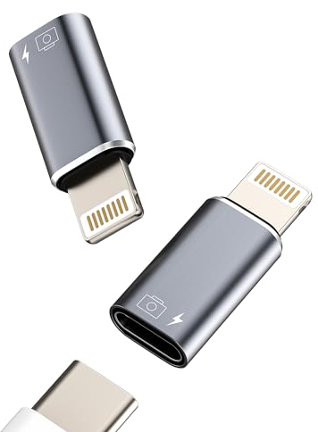 iPhone OTG Adapter(2pack)USB C Mutter auf Lightning Männlich Klinke Kartenlesegerät Ladestecker für Type C Tastaturen Kamera Kartenleser Maus Flash Drive Zubehör Kompatibel für 14 13 12 11 7 8 X tp