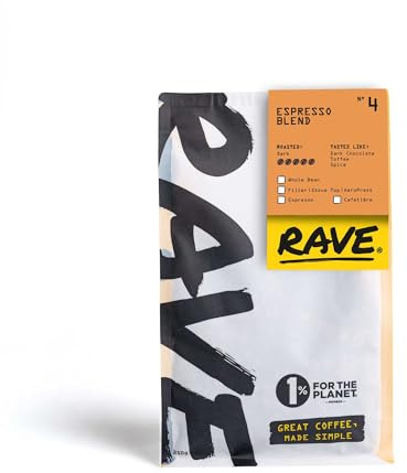 Rave Coffee - Espresso Blend Nº 4, Espresso Grind Freshly Roasted Ground Coffee 250g