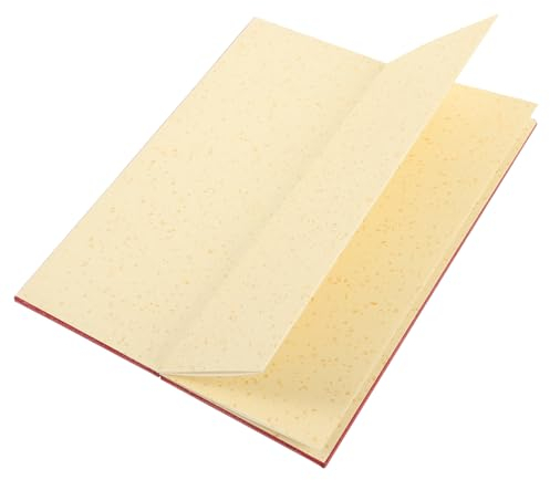 NUOBESTY Folded Blank Calligraphy Book Red Traditional Cover, Chinese Xuan Paper Calligraphy Practicing Sheets for Painting and Writing, Multi-function Foldable Paper Book for Art Supplies