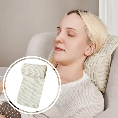 WdFour Headrest Memory Pillow, Support Cushions for Neck, Back or Leg for Sofas, Recliners, Office Chairs, Massage Chairs for Neck Pain Relief and Cervical Support. (Cream, 13 Wx5.5 Hx3 D, 1PC)