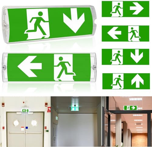 WIYETY Illuminazione di Emergenza a LED, Luce Continua di Fuga Con Batteria 3h e Pulsante di Prova Manuale