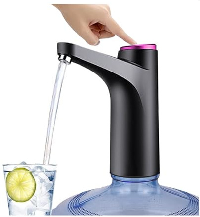Kopinma Electric Water Dispenser Pump, USB Charging Water Bottle Pump, Water Dispenser Pump with Tap, Portable Automatic Water Pump Bucket Bottle Dispenser for Camping and Travel