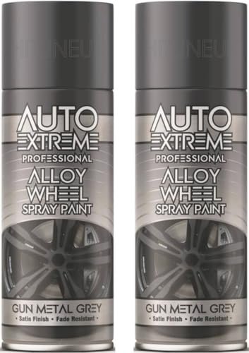 HitlineUK 2 x 400ml Alloy Wheel Grey Spray Paint | Premium Wheel Paint | Corrosion Resistant | Restore & Refurbish | Ideal for Alloy Wheels