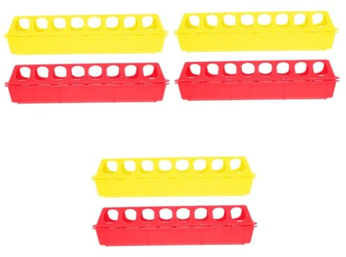 Kisangel 6pcs Plastic Bird Feeder Chicken Feeder Rat Pigeon Bird Cage Feed Box Troughs