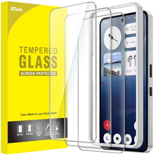 JETech Skärmskydd för Nothing Phone 3a / 3a Pro, Härdat Glasfilm med Enkelt Installationsverktyg, Fodral-Vänligt, HD Klar, 3-Pack