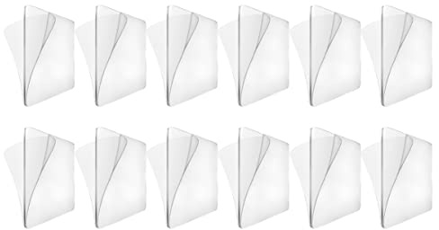DINHEAROM 12pcs Strong Fixed Paste Traceless Clear Double-Sided Tape Mounting Adhesive for Home Office and Outdoor Use No Drilling Required Transparent and