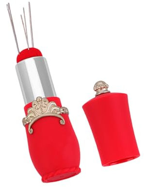 LfrXtra Soporte Pasador Coser Forma Lápiz Labial Caja Almacenamiento Aguja Coser Portátil Colchón para Coser para Acolchar Aguja