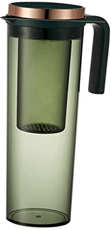 HOMOBABE Jarra de Enfriamiento de Agua Grande 2.5l de Plástico Duradero Tapa Hermética para Hogar y Fiestas, Resistente al Calor, Color Verde Oscuro, Jarra para Bebidas Refrigeradas