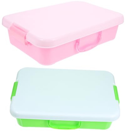 HEMOTON 2 Contenitori Sensory con Sabbiera Portatile in Plastica e Impilabile per Organizer per Giochi Sabbia e ed Esterno