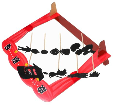 MAJORMENCH Educational Shadow Puppet Toy Set for Kids with Traditional Chinese Puppetry Tools, Paper and Wood Materials, Interactive Learning and Family Storytelling for Random Color