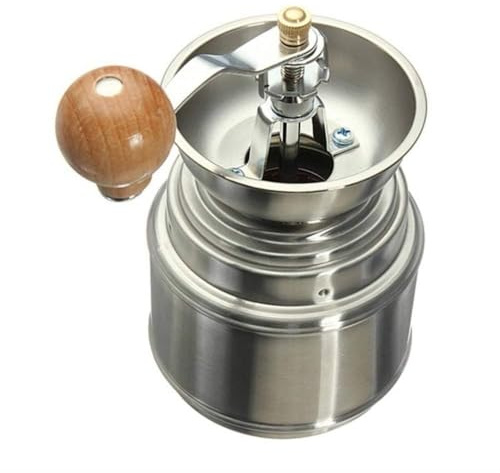 Stainless Steel Manual Spice Coffee Grinder Burr Mill With Ceramic Core, Grey