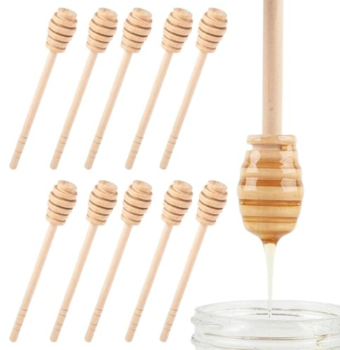 Wooden Honey Mixing Stirrer 10Pcs 6inch Honey Dipper Sticks Honey Spoon