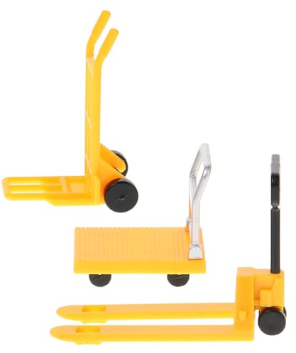 HONITANO Mini Chariot Élévateur Miniature en Plastique Jaune, Petit Outil de Construction à Main pour Garçon et Filles, Véhicule Éducatif Ludique pour Apprentissage et Jeu, Ensemble 1