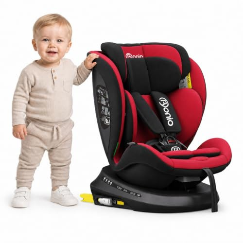 Bonio I-Size Silla de Coche Giratoria 360 con ISOFIX, 40-150cm (0~36kg)