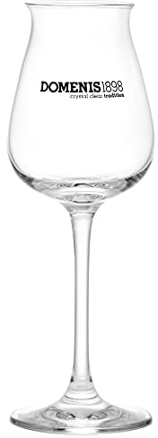 DOMENIS 1898 - CALICI da DEGUSTAZIONE Confezione da 6X calici a Tulipano in Vetro per degustazione Grappa con Serigrafia