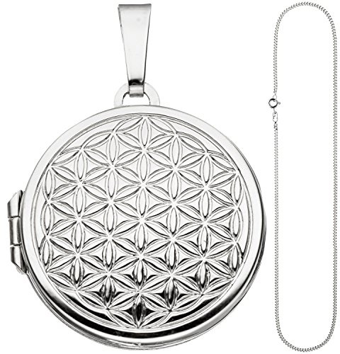 Jobo Damen-Medaillon Blume des Lebens aus 925 Sterling Silber