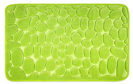 WohnDirect Set 2 teilig Badezimmerteppich mit Memory Foam - Rutschfester Badteppich - Badematte waschbar & schnelltrocknend - auch ideal als Duschvorleger - Badvorleger 50 x 80 cm - Grün