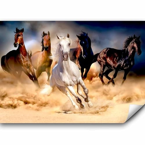 murando - Fototapete Vlies Pferde, 300x210 cm, Schlafzimmer, Wohnzimmer | Full HD Druck, 3D-Effekt, lichtbeständige Farben, ideal fürs Wohn- oder Schlafzimmer, schnelle Montage, lichtbeständig, edel