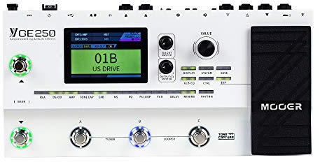 MOOER GE250 Multi Effects Processor with FX Loop, Tone Capture, MIDI Function, Global EQ, Drum Machine, Stereo Looper
