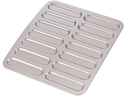 CHEFMADE Eclair Kuchen Pan, 14-hohlraum Nicht-Stick Mini Eclair Cookie Kekse Backformen für Ofen Backen (Champagne Gold)