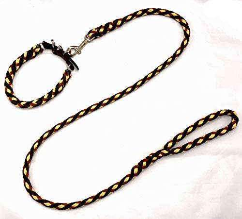 elropet Hundeleine Führleine Brownie 1-3m + Hundehalsband S-XL für mittlere/große Hunde bis 40 KG (Halsband M 43-48 cm, Brownie-Leine 3 m)
