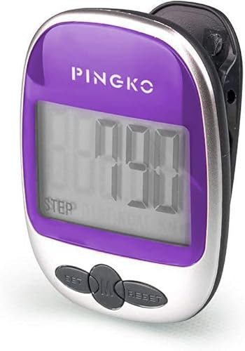 PINGKO Walking Pedometer Accurately Track Steps Portable Sport Pedometer Step/Distance/Calories/Counter Fitness Tracker, Calorie Counter-Purple
