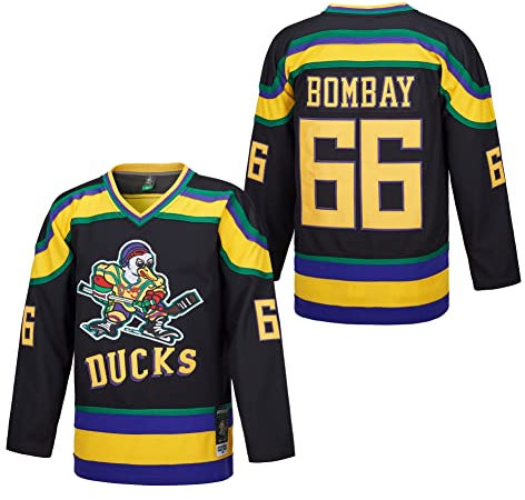 D-5 Herren Mighty Ducks #96 Conway #99 Banks Eishockey-Trikot, #66, Schwarz, Mittel