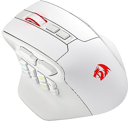 Redragon M811 PRO Wireless MMO Gaming Mouse, 15 Programmable Buttons RGB Mouse w/Ergonomic Natural Grip Build, 10 Side Macro Keys, Software Supports DIY Keybinds & Backlit