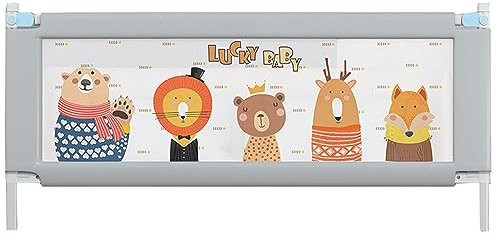 HUHJYUGE Babybett Schutzgeländer, Rausfallschutz Bettschutzgitter für Kinder, Höhenverstellbar Sicherheitsschutz Bettschutzgitter, Klappbar Babybettgitter (Eine Seite) (B 1.9m)