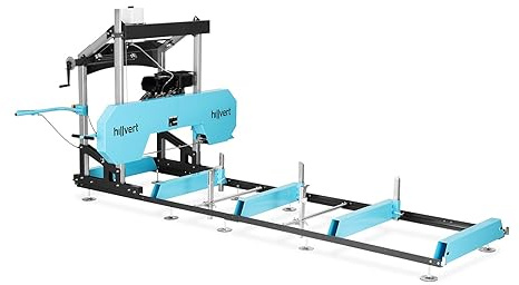 hillvert HI-PSM-2000G Benzin-Blockbandsäge 4 x 0,9 m Aufstellmaß 11000 W / 15 PS Blockbandsägewerk mobile Bandsäge Kleinsägewerk