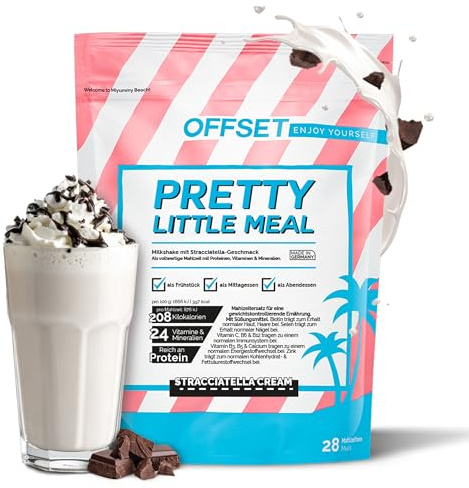 OFFSET Nutrition Abnehm Shake Stracciatella Cream [nur 208 KCAL pro Shake] - 28 Portionen | Mahlzeitersatz | Diät Shake mit 24 Vitaminen & Mineralien | Glutenfreie Trinkmahlzeit