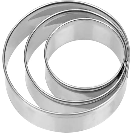 GOOD STUFF Lot de 3 moules à biscuits en acier, moules ronds en 3 tailles différentes.