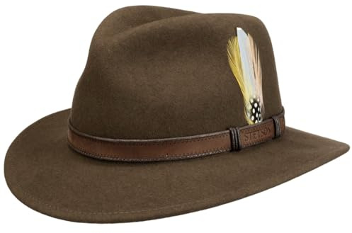 Stetson Rutherford VitaFelt Filzhut Herren Made in USA Wasserabweisend Traveller Packable Garniturband aus Leder Jagdhut Sommer Winter