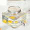 maisite Dispenser per bevande (vetro) da 3,5 l con rubinetto (acciaio inossidabile) – Dispenser di acqua per frigorifero con rubinetto, dispenser per bevande in vetro, contenitore per acqua ghiacciata
