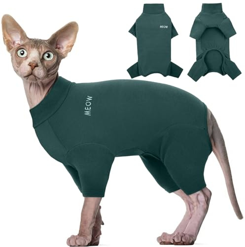Hjyokuso Katzenbekleidung, Katzenpullover, Sphynx Pullover Mit Vier Beinen, Katzenbody Nach Op, Katzen Kleidung, Pullover Für Katzen, One Piece Pullover Für Sphynx,Cornish Rex,Devon Rex,Peterbal