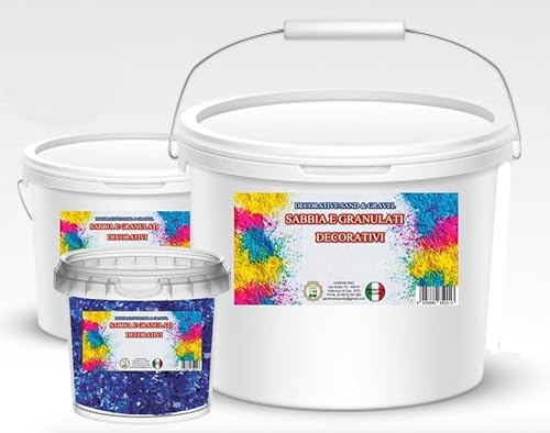 Generico Sassi Decorativi per Vasi 0,8-1,2 cm Ciottoli per Giardino Assortiti – Granulato di Marmo per Piante, Paesaggistica, Casa e Giardini - Pietre Acquario (VETRO BLU, 5 Kg)