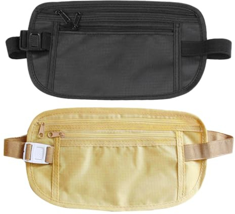 Bauchtasche für Reisen, Diebstahlschutz, wasserdicht, Sport-Bauchtaschen, verstellbar, elastisch, verdeckter Geldgürtel für Handy, Reisepass, Bargeld, für Damen und Herren, Laufen, Hundespaziergänge,