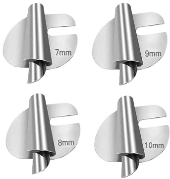 TUKEVA 4 Pcs Rolled Hemmer Foot pie para Dobladillo Ancho Enrollado Prensatelas para dobladillos enrollados de Acero Inoxidable 7/8/9/10 mm Prensatelas Dobladillo en Espiral Costura (7/8/9/10 mm)