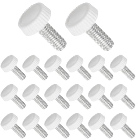 CoCud Tornillos Mariposa Con Moleteado, Roscado Macho M6 X 16mm, Cabeza Redonda Blanca Perno Sujeción Roscado Perillas Manuales Agar, (Aplicaciones: Para Máquinas Tornos), 20pcs