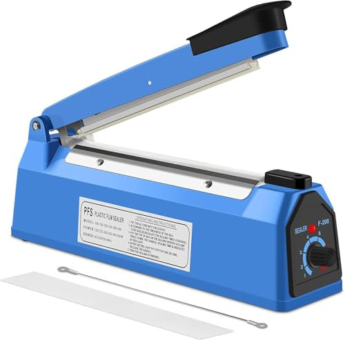 HUIYOPU 300mm Impulse Heat Sealer Machine - Manual Sealer for Plastic Bags PE PP with Extra Replace Element Grip