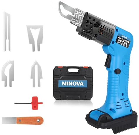 MINOVA Styrocutter Heißes Messer Kabelloser Luftgekühlter Professioneller Elektrischer Heißschneider Stoffschneidwerkzeug-Set Schaumstoff-, Seil- & Stoffschneider (MKT Batteriekonverter)