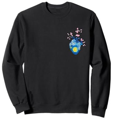 Van Gogh Love Cœur en fleur de cerisier étoilé dans la poche Sweatshirt