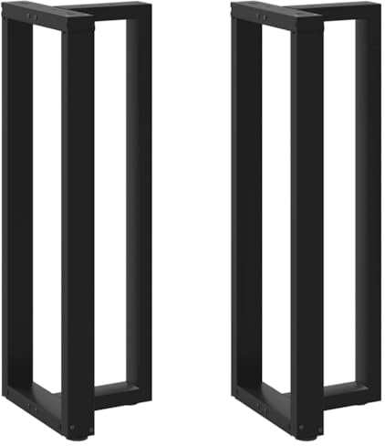 vidaXL Bartischbeine T-Form 2 STK. Schwarz 50x35x(110-111) cm Stahl