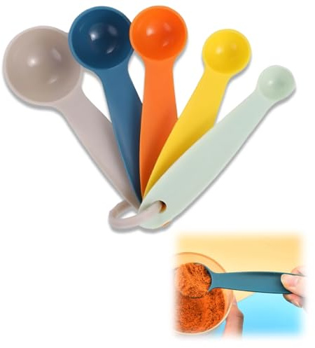 NHQZ Cuillere doseuse,5 Pièces Tasses à Mesurer en Plastigue Cuisine pour Mesurer sec et ingrédients Liquides,Cuillere doseuse gramme,B
