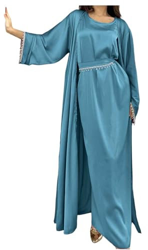 Abaya + angenähtes Kopftuch, einteiliges Gebetskleid, Jilbab Hijab, ideal für Zuhause, Schule, Reisen, Moschee, Madrassa, Masjid/Ramadan/Eid Kopftuch Damen Muslimisch Muslim