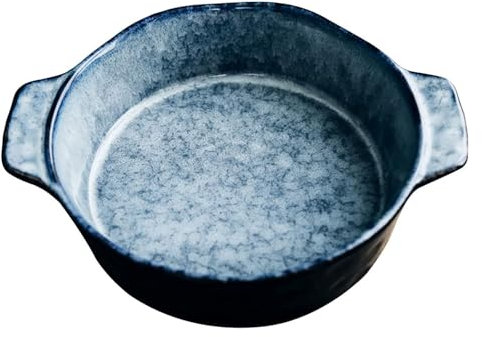 Fuente for lasaña grande y profunda, fuente for lasaña grande y profunda, cacerola de cerámica con asa, fuente for lasaña redonda, fuente for horno microondas apta for horno, fuente for horno de porce