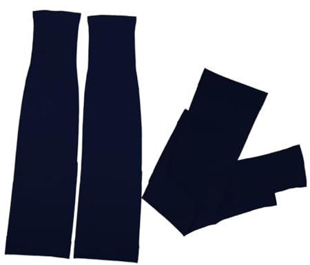 WESIEVYA Mangas de Brazo para Dama y Hombre, Protección UV, Compresión Elástica, Tejido Transpirable de Alta Elasticidad, 2 Pares, Color Azul Oscuro, Deportes al Aire Libre, Fútbol,