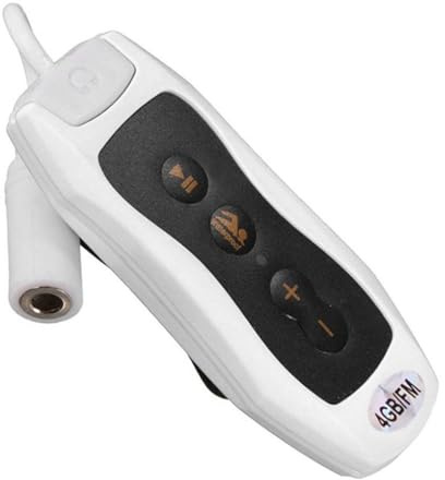 mophrati Mini lettore musicale MP3 Cuffie IPX8 Suono stereo impermeabile con video 4G/8G Sport Nuoto subacqueo Equitazione, 4G Bianco